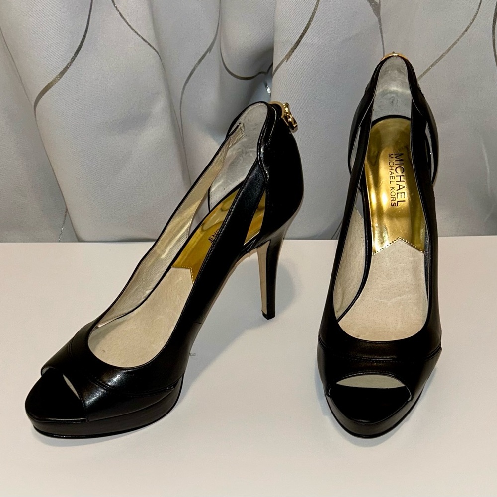 Michael Kors Black Peep Toe Stilettos